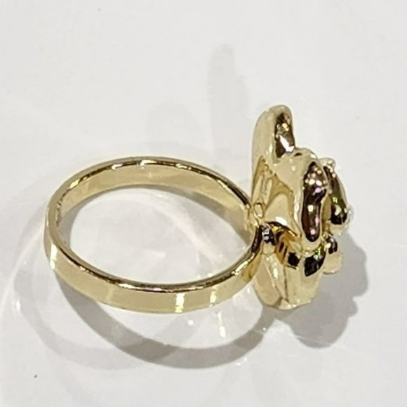 Vintage Style‎ 14K Gold Plated Canellia Flower Cuff Pinkie Ring - Picture 4 of 12